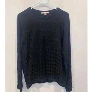 Burning Torch Black Embroidered Blouse